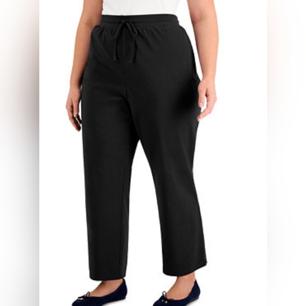 New Karen Scott Charcoal Wide Leg Pants